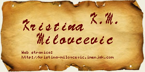 Kristina Milovčević vizit kartica